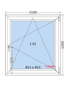 Kunststofffenster PVC Fenster 110 x 120 cm DREH/KIPP Salamander BluEvolution 82 2