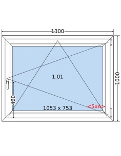 Kunststofffenster PVC Fenster 130 x 100 cm DREH/KIPP Salamander BluEvolution 82 2