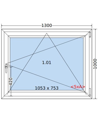 Kunststofffenster PVC Fenster 130 x 100 cm DREH/KIPP Salamander BluEvolution 82
