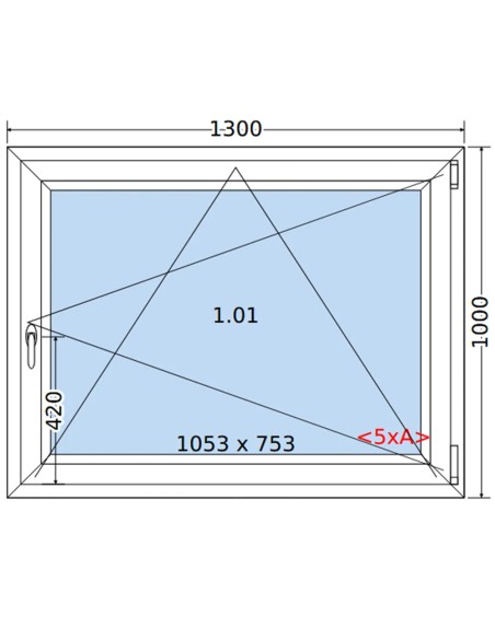 Kunststofffenster PVC Fenster 130 x 100 cm DREH/KIPP Salamander BluEvolution 82