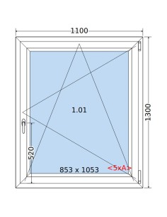 Kunststofffenster PVC Fenster 110 x 130 cm DREH/KIPP Salamander BluEvolution 82 2