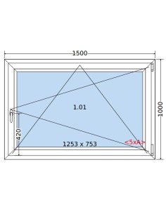 Kunststofffenster PVC Fenster 150 x 100 cm DREH/KIPP Salamander BluEvolution 82 2