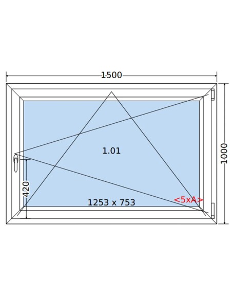 Kunststofffenster PVC Fenster 150 x 100 cm DREH/KIPP Salamander BluEvolution 82