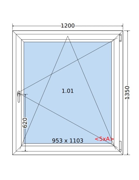 Kunststofffenster PVC Fenster 120 x 135 cm DREH/KIPP Salamander BluEvolution 82