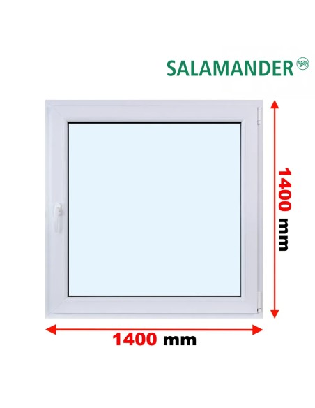 Kunststofffenster PVC Fenster 140 x 140 cm DREH/KIPP Salamander BluEvolution 82