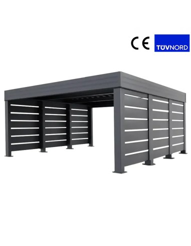 Carport Metall mit Seitenwand 6+0 Modern Garage Doppel 6 x 6 m