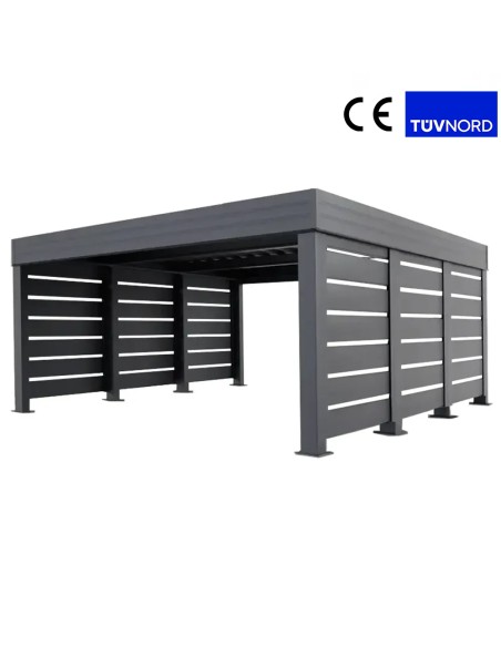 Carport Metall mit Seitenwand 6+0 Modern Garage Doppel 6 x 6 m