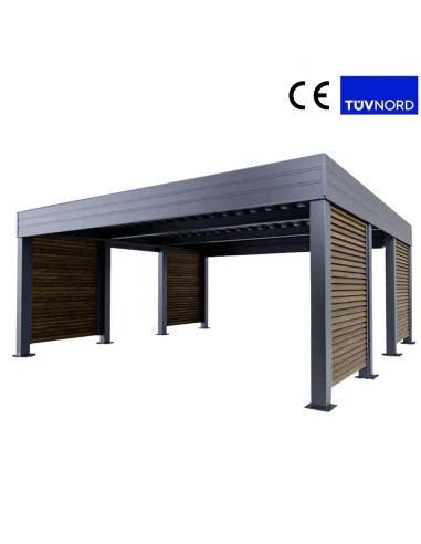 Carport Metall mit Seitenwand 4+0 Modern Garage Doppel 6 x 6 m