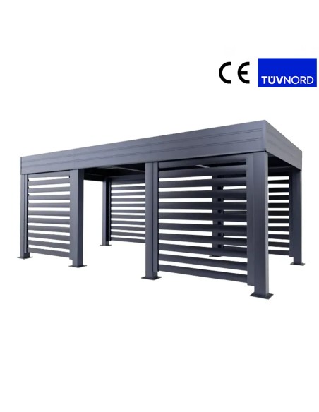 Carport Metall mit Seitenwand 4+0 Modern Garage 3 x 6 m