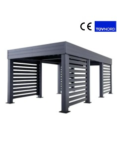 Carport Metall mit Seitenwand 4+0 Modern Garage 3 x 6 m