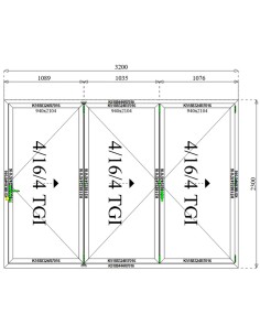 Aluminium Falttür Terrassentür 3200 x 2300 mm 2