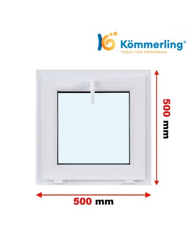 Kunststofffenster PVC Fenster 50 x 50 cm KIPP Kömmerling 76 MD