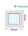 Kunststofffenster PVC Fenster 50 x 50 cm KIPP Kömmerling 76 MD