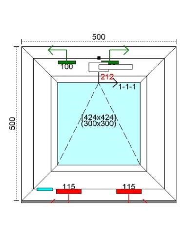Kunststofffenster PVC Fenster 50 x 50 cm KIPP Kömmerling 76 MD