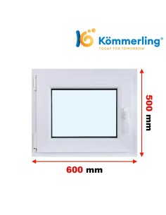 Kunststofffenster PVC Fenster 60 x 50 cm DREH-KIPP Kömmerling 76 MD