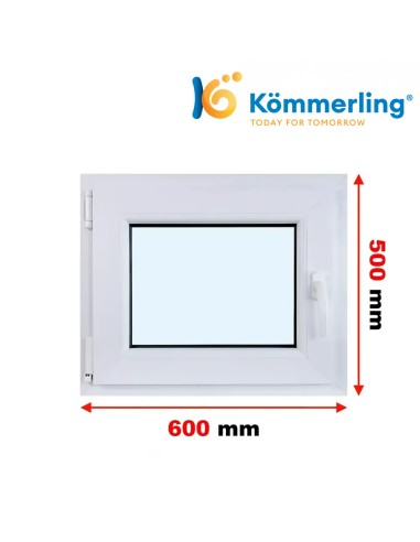 Kunststofffenster PVC Fenster 60 x 50 cm DREH-KIPP Kömmerling 76 MD