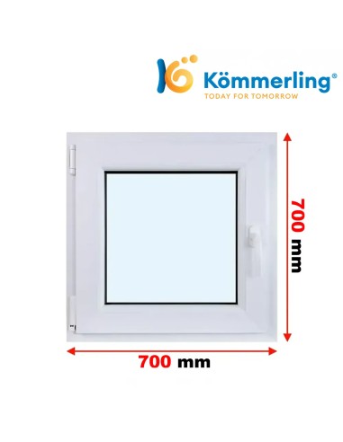 Kunststofffenster PVC Fenster 70 x 70 cm DREH-KIPP Kömmerling 76 MD