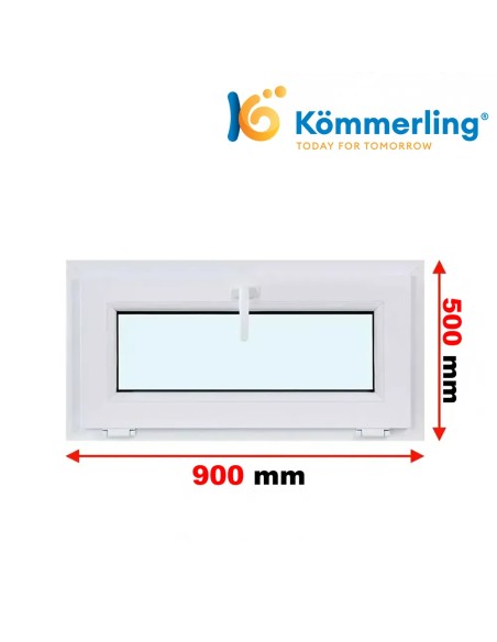 Kunststofffenster PVC Fenster 90 x 50 cm KIPP Kömmerling 76 MD