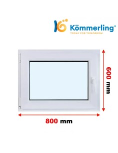 Kunststofffenster PVC Fenster 80 x 60 cm DREH-KIPP Kömmerling 76 MD