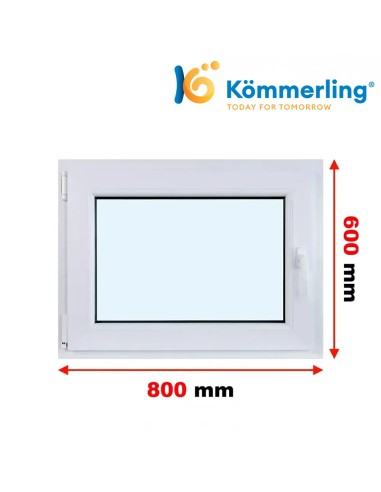 Kunststofffenster PVC Fenster 80 x 60 cm DREH-KIPP Kömmerling 76 MD
