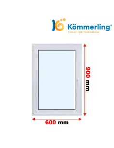 Kunststofffenster PVC Fenster 60 x 90 cm DREH-KIPP Kömmerling 76 MD