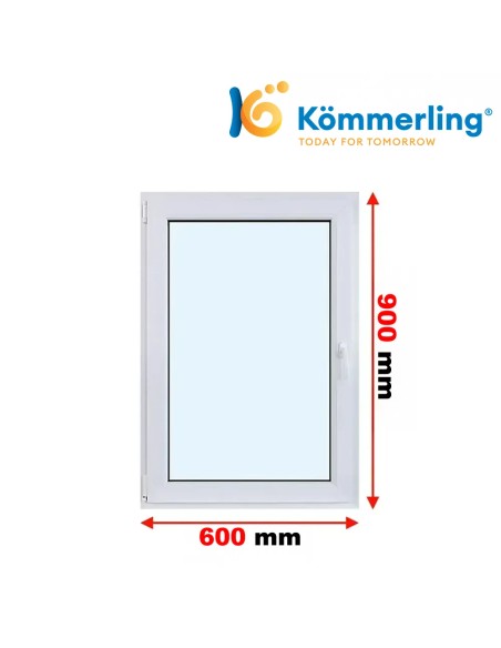 Kunststofffenster PVC Fenster 60 x 90 cm DREH-KIPP Kömmerling 76 MD