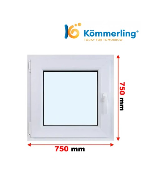 Kunststofffenster PVC Fenster 75 x 75 cm DREH-KIPP Kömmerling 76 MD