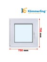 Kunststofffenster PVC Fenster 75 x 75 cm DREH-KIPP Kömmerling 76 MD