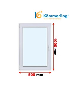 Kunststofffenster PVC Fenster 50 x 100 cm DREH-KIPP Kömmerling 76 MD