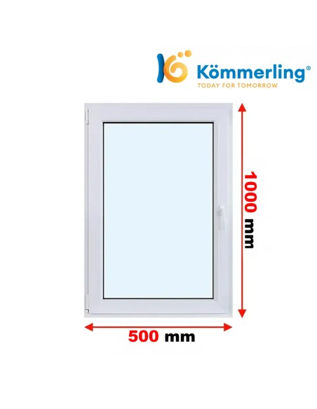 Kunststofffenster PVC Fenster 50 x 100 cm DREH-KIPP Kömmerling 76 MD