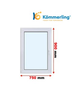 Kunststofffenster PVC Fenster 75 x 90 cm DREH-KIPP Kömmerling 76 MD