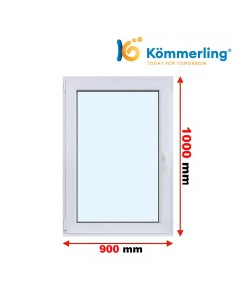 Kunststofffenster PVC Fenster 90 x 100 cm DREH-KIPP Kömmerling 76 MD