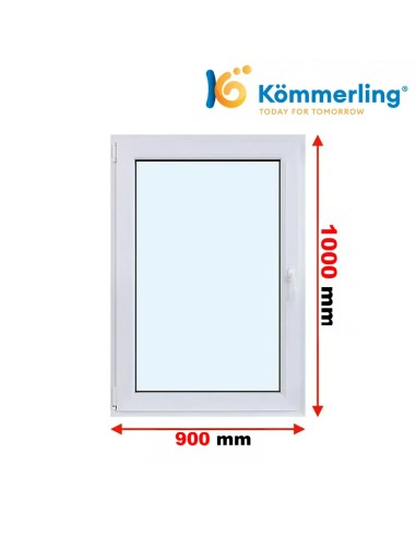 Kunststofffenster PVC Fenster 90 x 100 cm DREH-KIPP Kömmerling 76 MD
