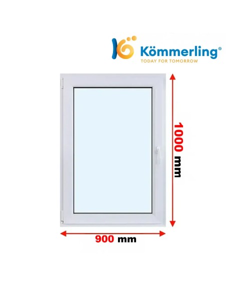 Kunststofffenster PVC Fenster 90 x 100 cm DREH-KIPP Kömmerling 76 MD