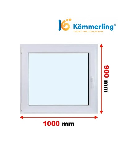 Kunststofffenster PVC Fenster 100 x 90 cm DREH-KIPP Kömmerling 76 MD