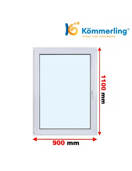 Kunststofffenster PVC Fenster 90 x 110 cm DREH-KIPP Kömmerling 76 MD