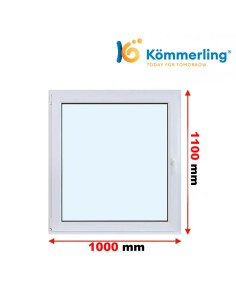 Kunststofffenster PVC Fenster 100 x 110 cm DREH-KIPP Kömmerling 76 MD