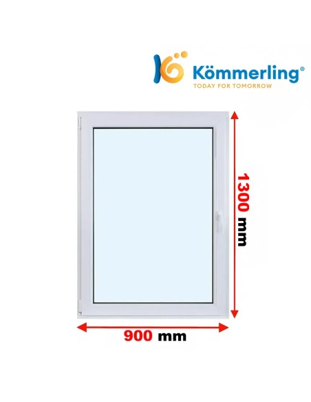 Kunststofffenster PVC Fenster 90 x 130 cm DREH-KIPP Kömmerling 76 MD