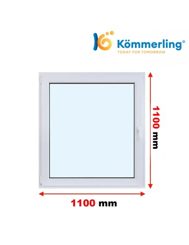 Kunststofffenster PVC Fenster 110 x 110 cm DREH-KIPP Kömmerling 76 MD