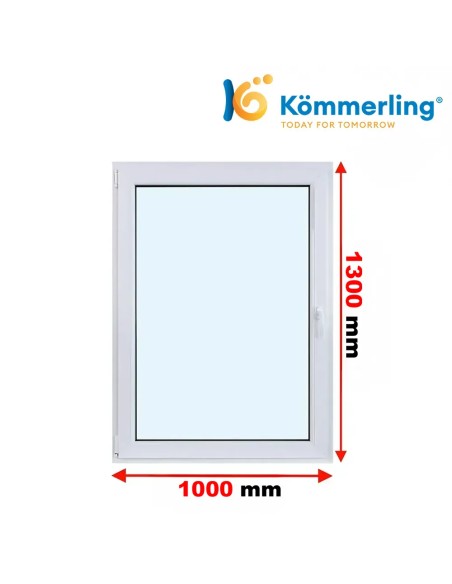 Kunststofffenster PVC Fenster 100 x 130 cm DREH-KIPP Kömmerling 76 MD