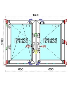 Kunststofffenster PVC Fenster 130 x 100 cm DREH-KIPP | DREH Kömmerling 76 MD 2