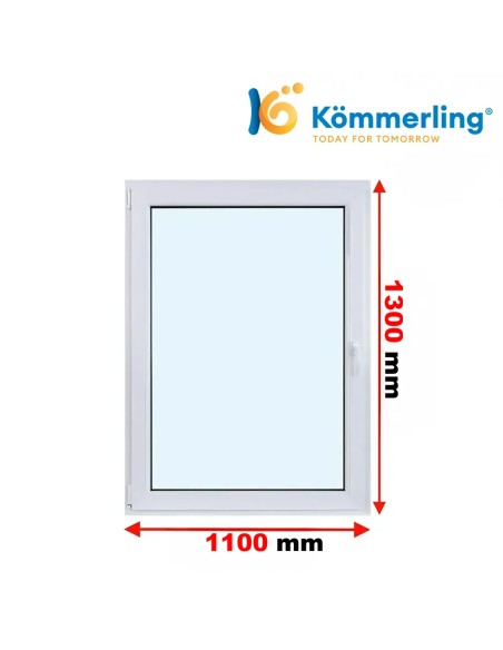 Kunststofffenster PVC Fenster 110 x 130 cm DREH-KIPP Kömmerling 76 MD