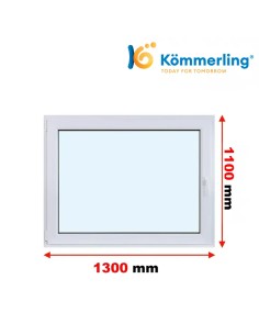 Kunststofffenster PVC Fenster 130 x 110 cm DREH-KIPP | DREH Kömmerling 76 MD