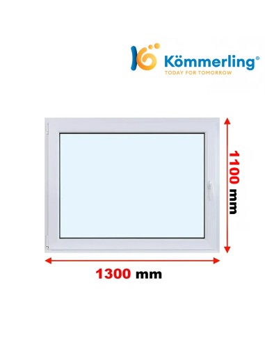 Kunststofffenster PVC Fenster 130 x 110 cm DREH-KIPP | DREH Kömmerling 76 MD