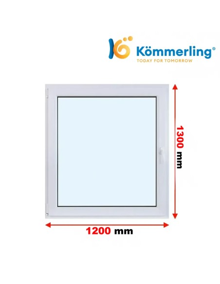 Kunststofffenster PVC Fenster 120 x 130 cm DREH-KIPP Kömmerling 76 MD
