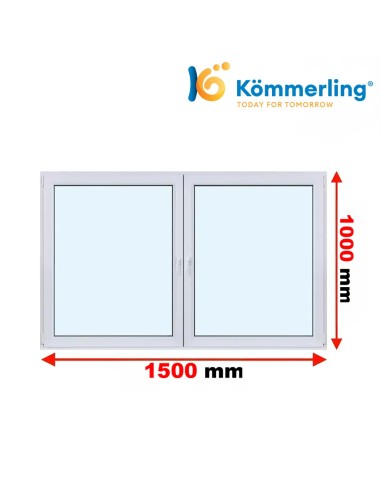 Kunststofffenster PVC Fenster 150 x 100 cm DREH-KIPP | DREH Kömmerling 76 MD