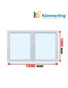 Kunststofffenster PVC Fenster 150 x 100 cm DREH-KIPP | DREH Kömmerling 76 MD