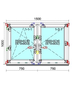 Kunststofffenster PVC Fenster 150 x 100 cm DREH-KIPP | DREH Kömmerling 76 MD 2