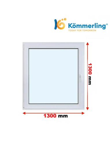 Kunststofffenster PVC Fenster 130 x 130 cm DREH-KIPP Kömmerling 76 MD