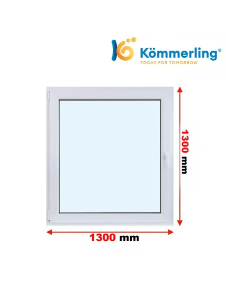 Kunststofffenster PVC Fenster 130 x 130 cm DREH-KIPP Kömmerling 76 MD